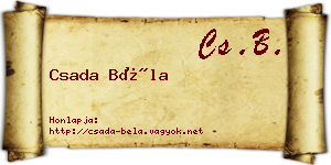 Csada Béla névjegykártya