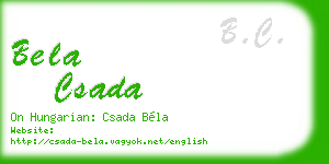 bela csada business card